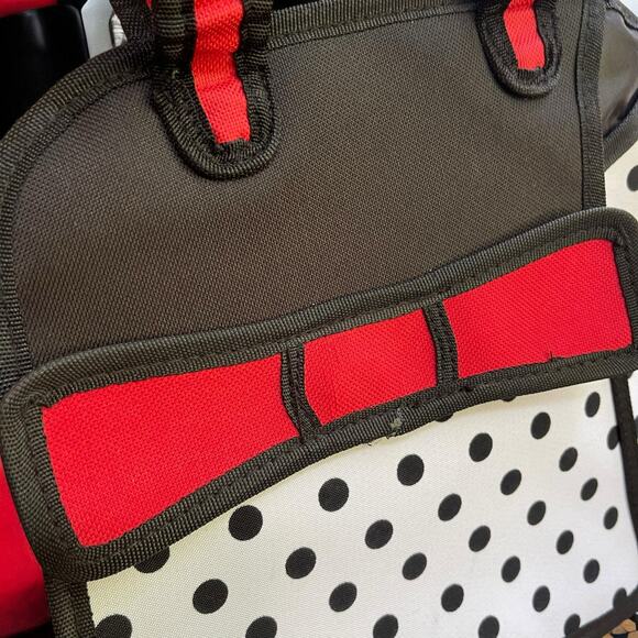 2-D Canvas Handbag Cartoon Comic Strip Black and White Polkadot With Red Bow - Picture 8 of 16